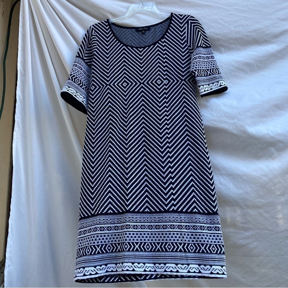 Melissa Paige black and white striped dress, size medium